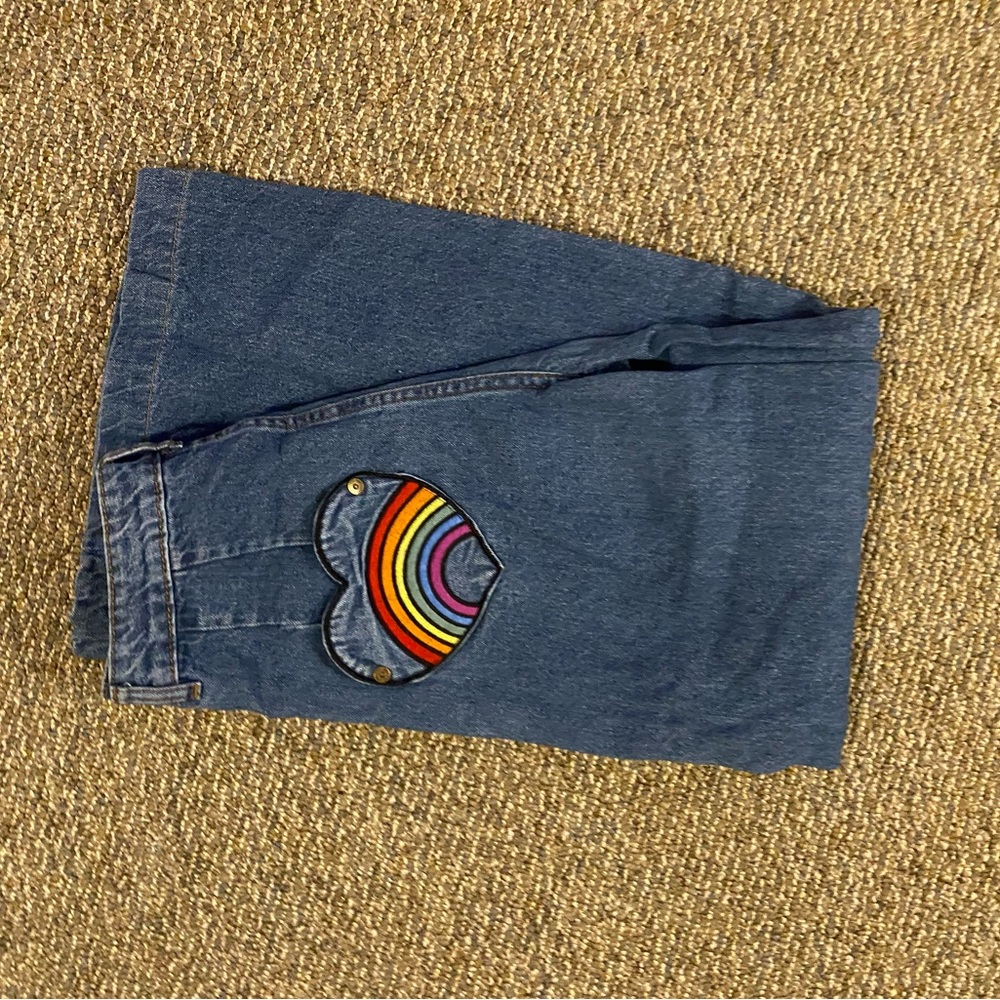 Lazy Oaf Wide Leg Rainbow Pocket Jeans - Picture 4 of 6